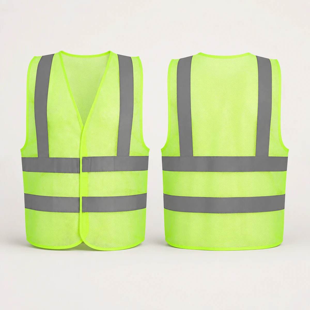 Vaultex, Net Vest with Four Line Reflective of 2 Inch, Yellow Color