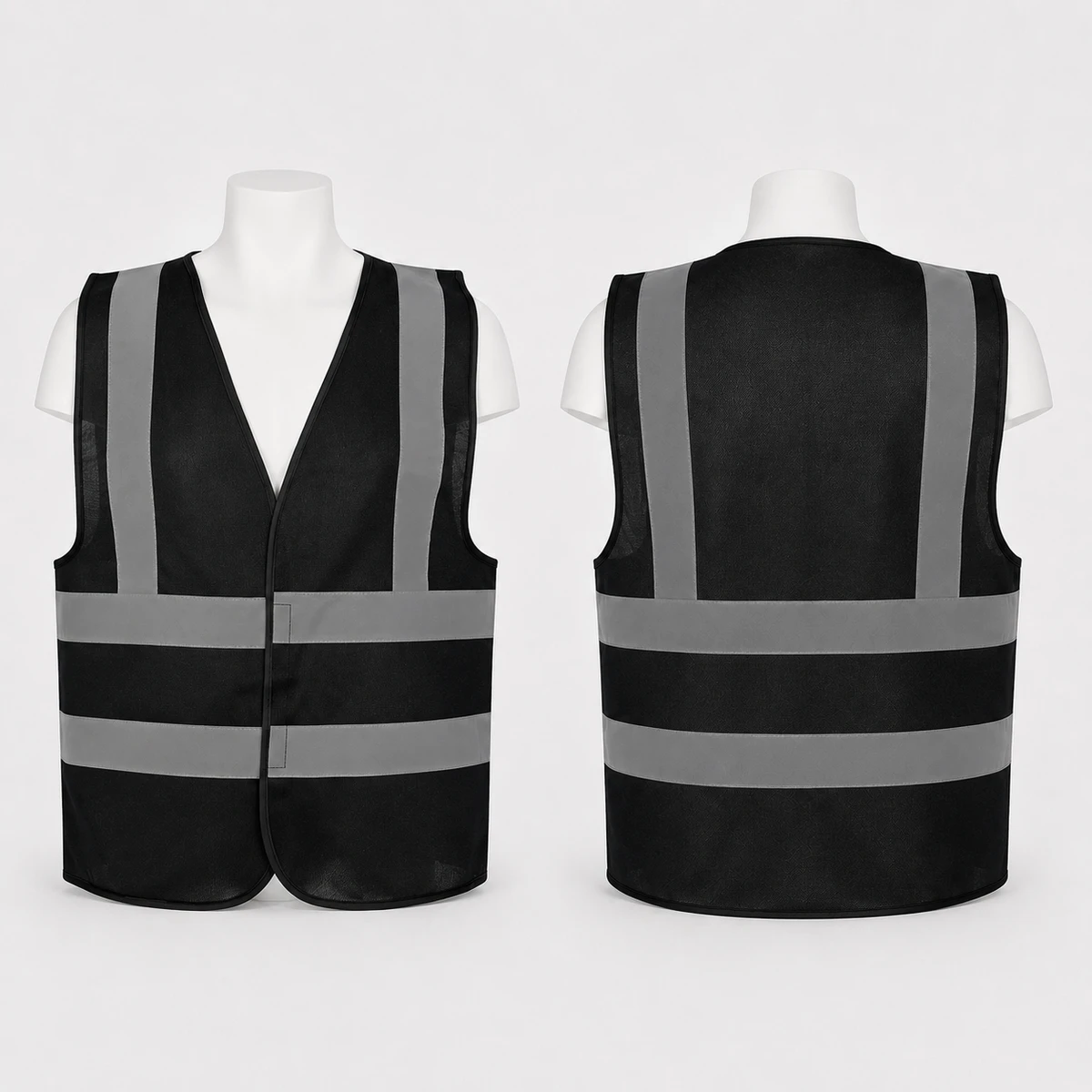 Vaultex, 100% Polyester Safety Vest Fabric Type, Black Color