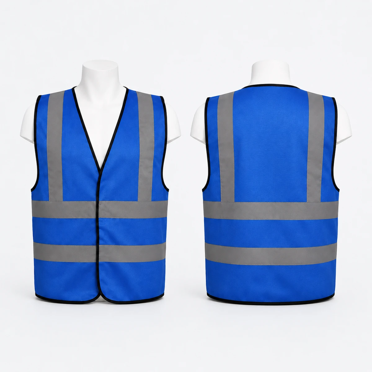 Vaultex, 100% Polyester Fabric Safety Vest, Blue Color