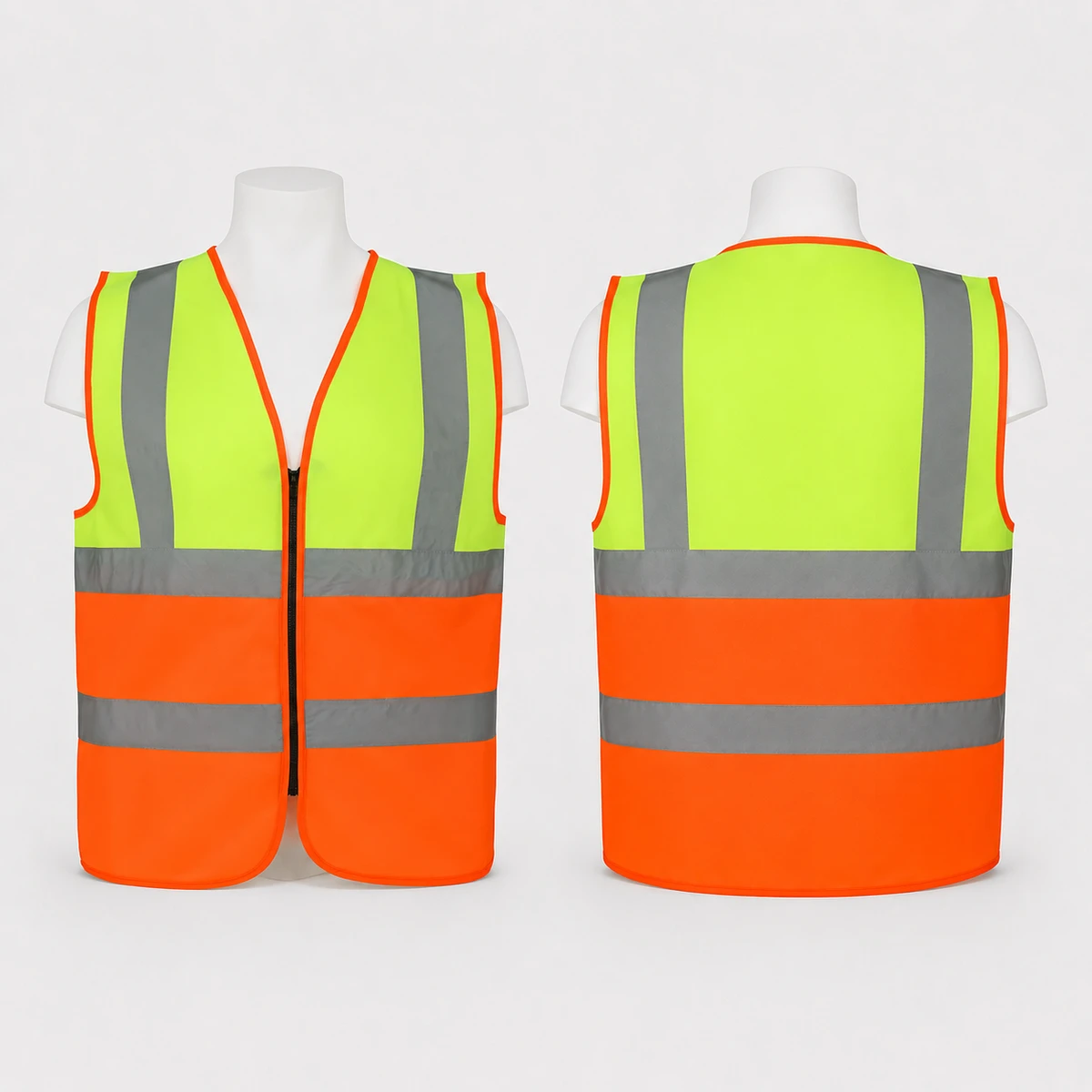 Vaultex, 100% Polyester Safety Fabric Vest, Yellow/Orange Color